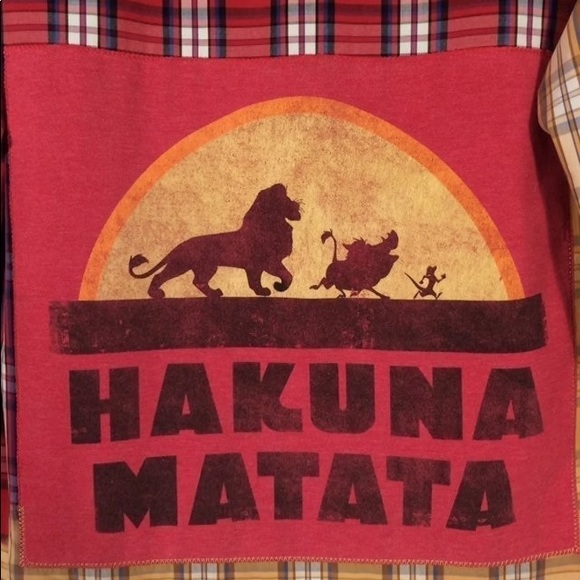 Hakuna Matata custom bleach dye plaid cotton shirt - Picture 2 of 8